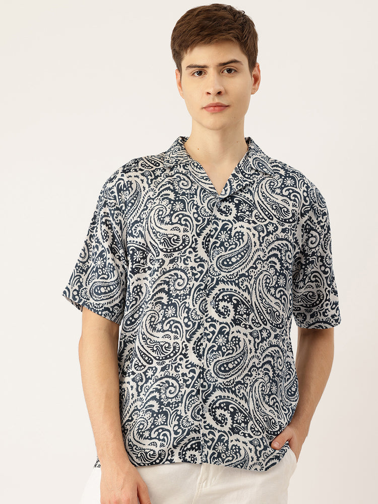 Load image into Gallery viewer, Indigo Paisley Summer Shirt