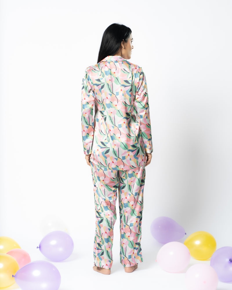 Load image into Gallery viewer, Blooming Dreams Satin Nightwear Set