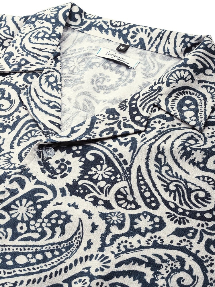 Load image into Gallery viewer, Indigo Paisley Summer Shirt