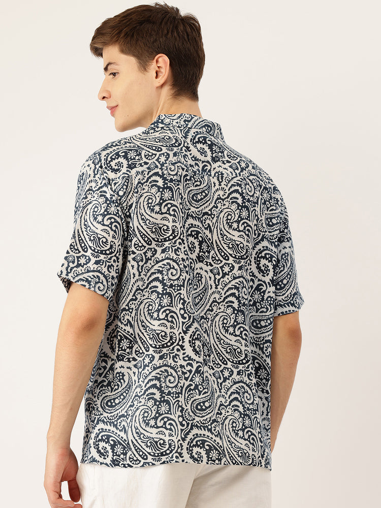 Load image into Gallery viewer, Indigo Paisley Summer Shirt