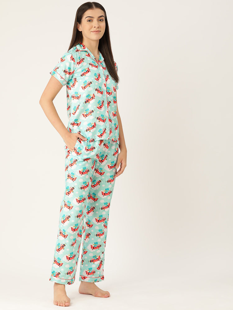 Load image into Gallery viewer, Flying Green Dino Nightwear Set