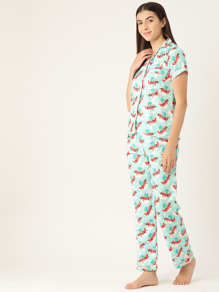 Load image into Gallery viewer, Flying Green Dino Nightwear Set