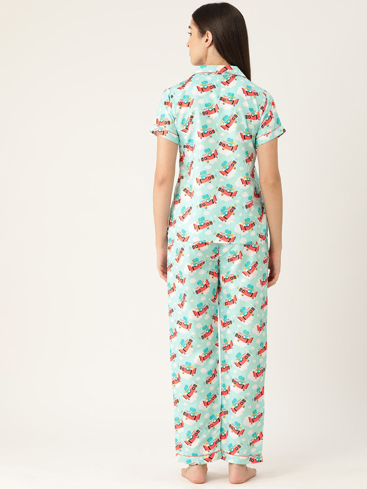 Load image into Gallery viewer, Flying Green Dino Nightwear Set