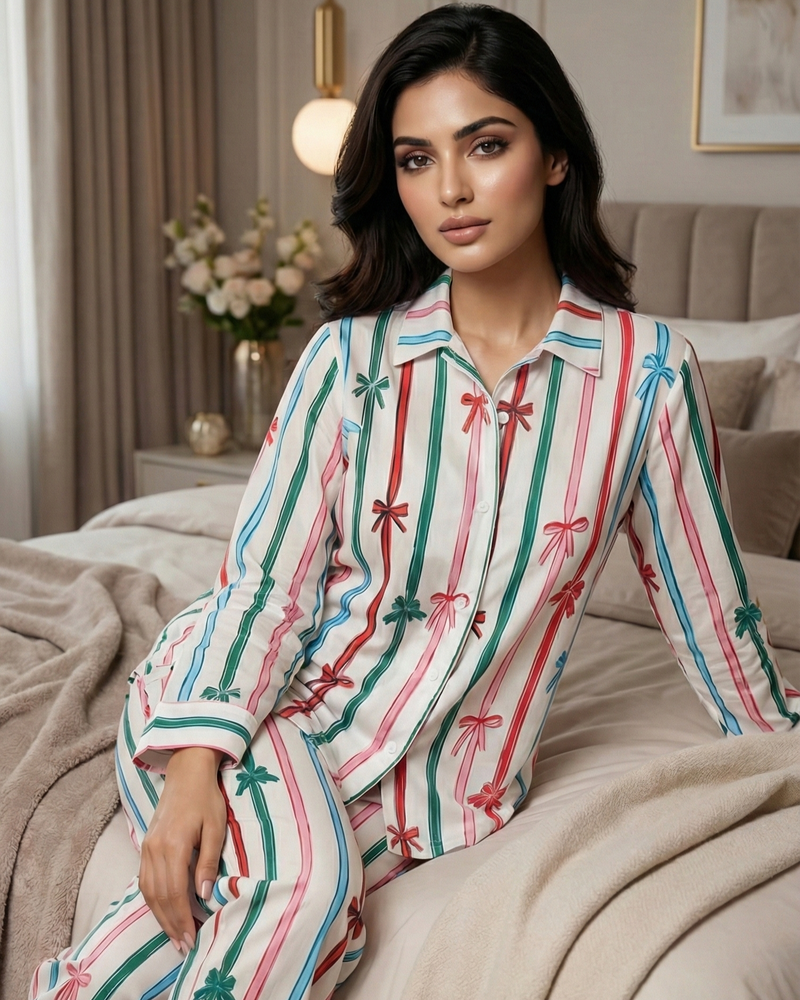 Load image into Gallery viewer, Bonbon Bows Women Nightwear Set