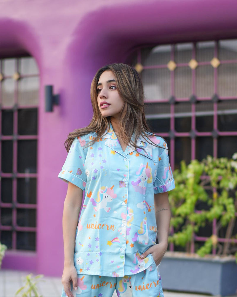 Load image into Gallery viewer, Starry Unicorn Nightwear Set