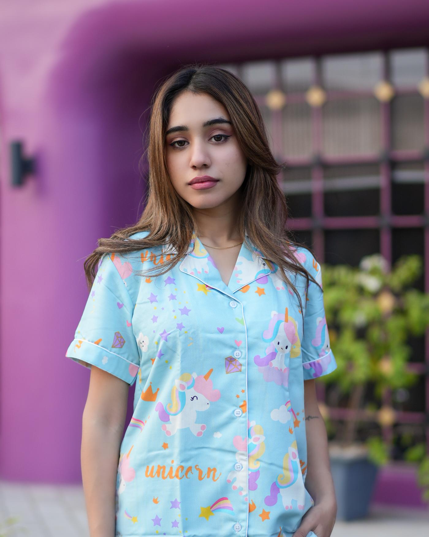 Starry Unicorn Nightwear Set Bedgasm Sleepwear starry-unicorn-nightwear-set-bedgasm-sleepwear