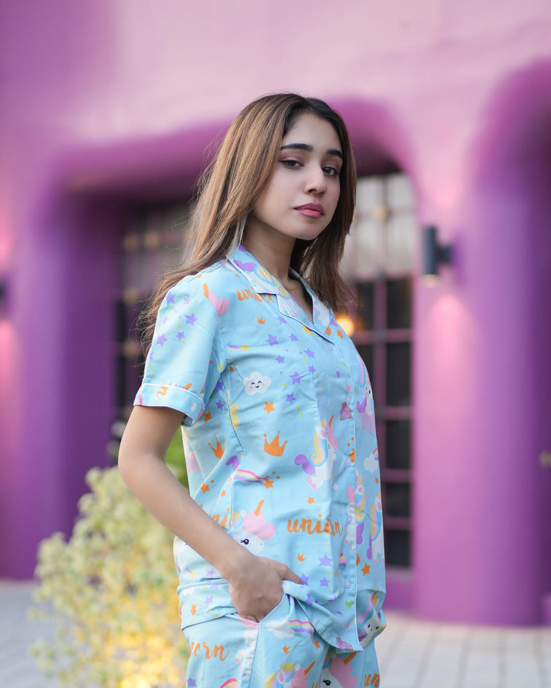 Load image into Gallery viewer, Starry Unicorn - Pajama set Nightwear Set