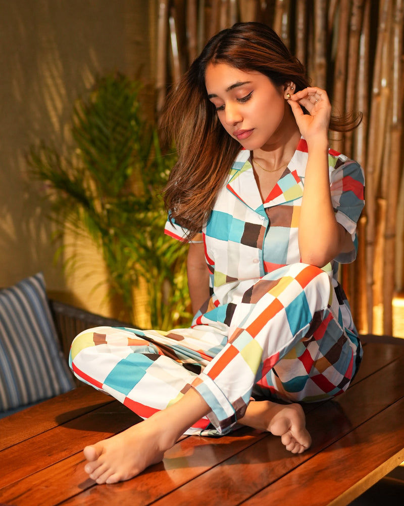 Load image into Gallery viewer, Checkers Nightwear Set