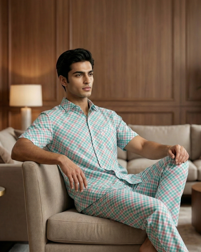 Load image into Gallery viewer, Heritage Gingham Men's Nightwear Set