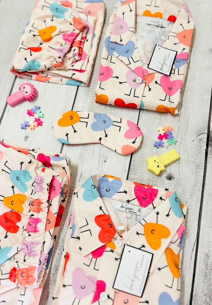 Load image into Gallery viewer, Happy Hearts - Pajama set Nightwear Set