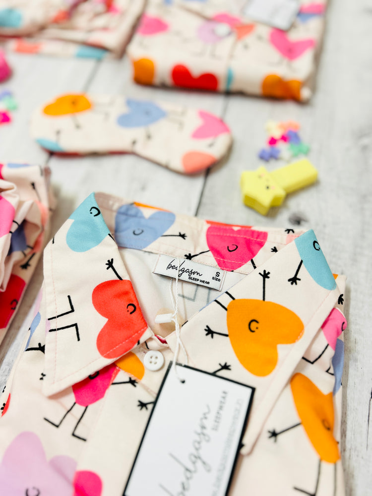 Load image into Gallery viewer, Happy Hearts - Pajama set Nightwear Set