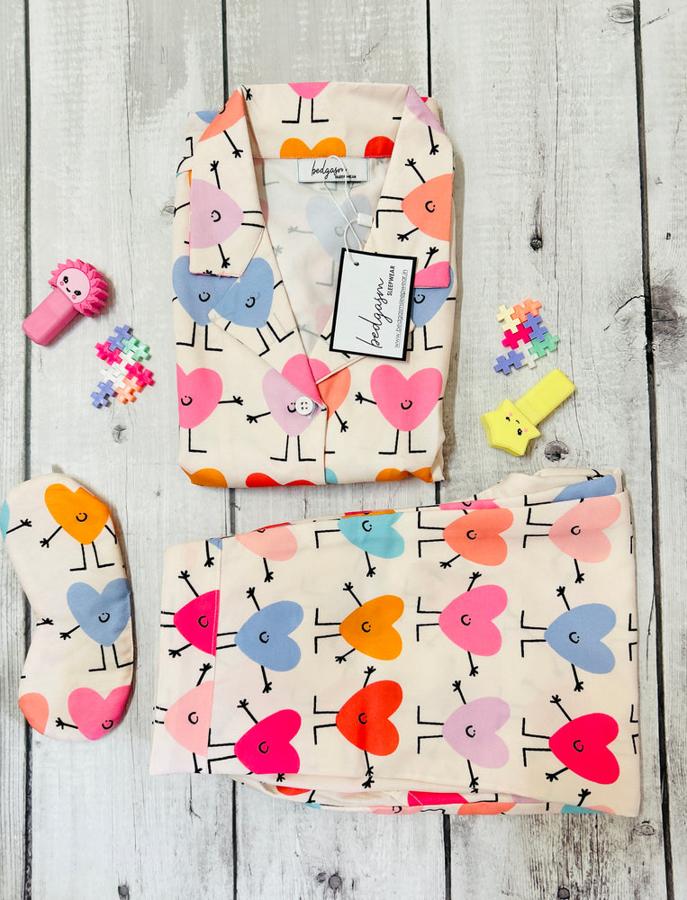 Load image into Gallery viewer, Happy Hearts - Pajama set Nightwear Set