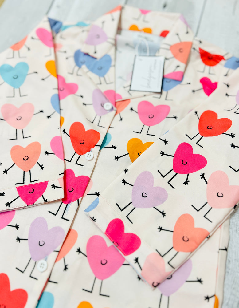 Load image into Gallery viewer, Happy Hearts - Pajama set Nightwear Set