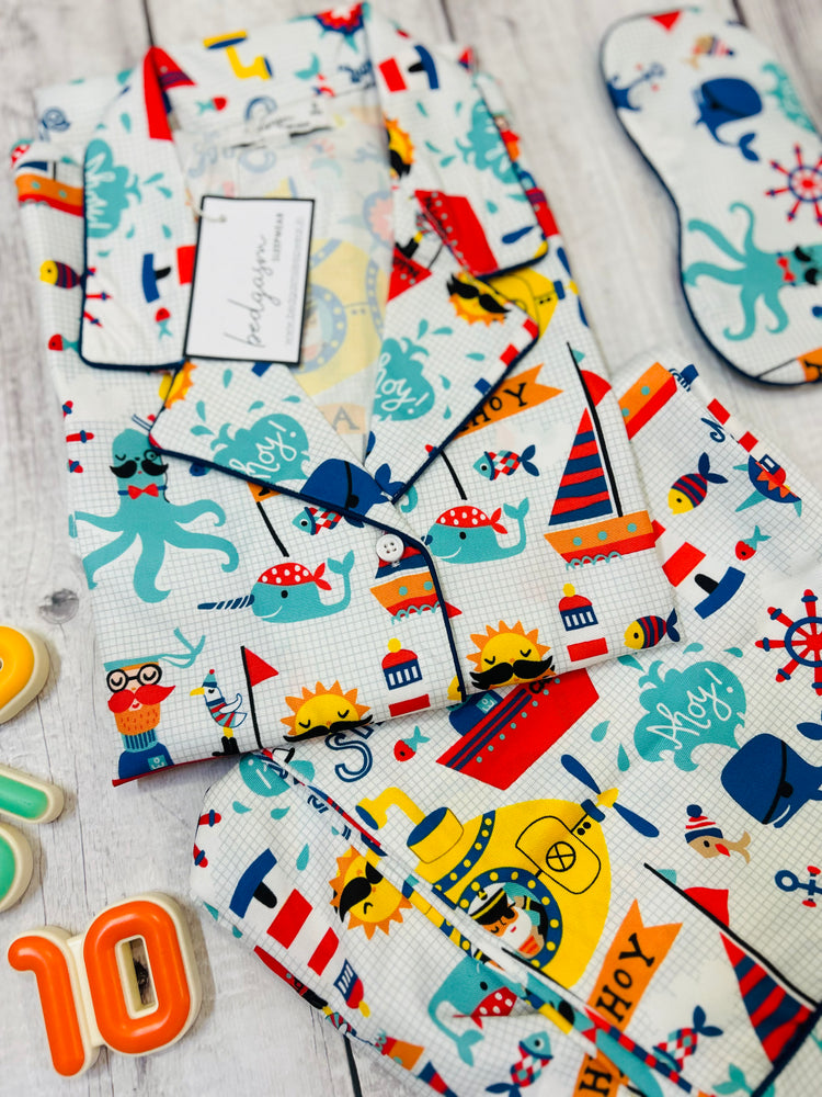 Load image into Gallery viewer, Ahoy Matey Couple Nightwear Set