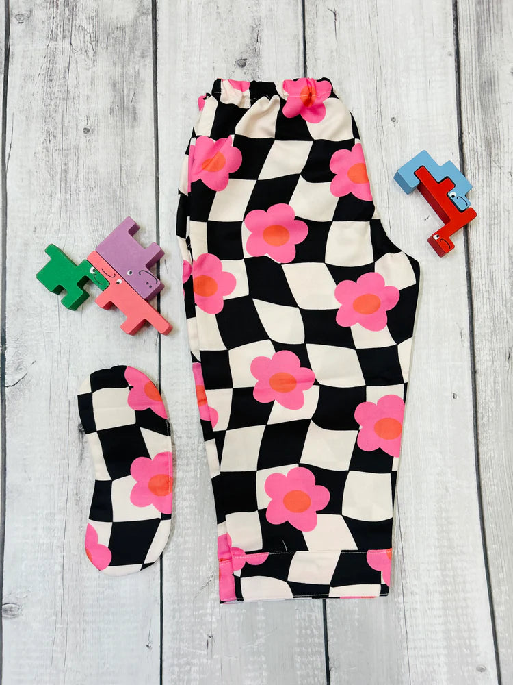 Load image into Gallery viewer, Black Checkered Kids Nightwear Set