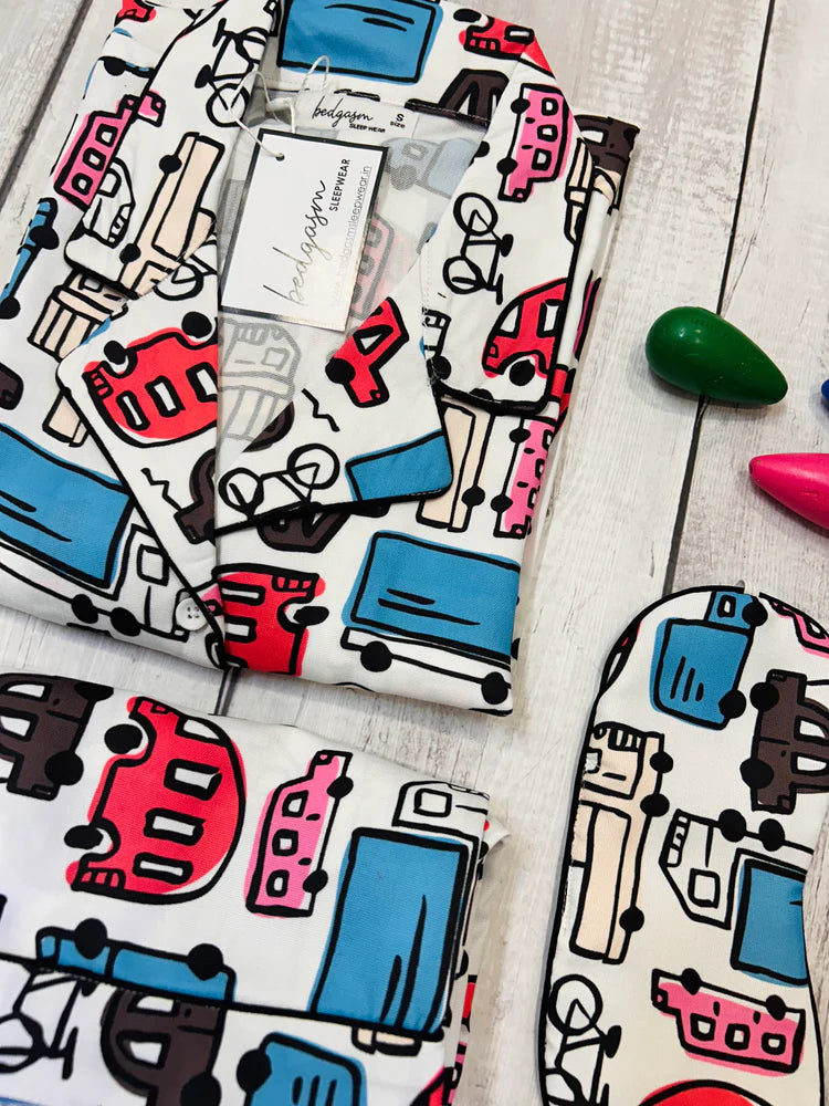 Load image into Gallery viewer, Traffic Jam Couple Nightwear Set