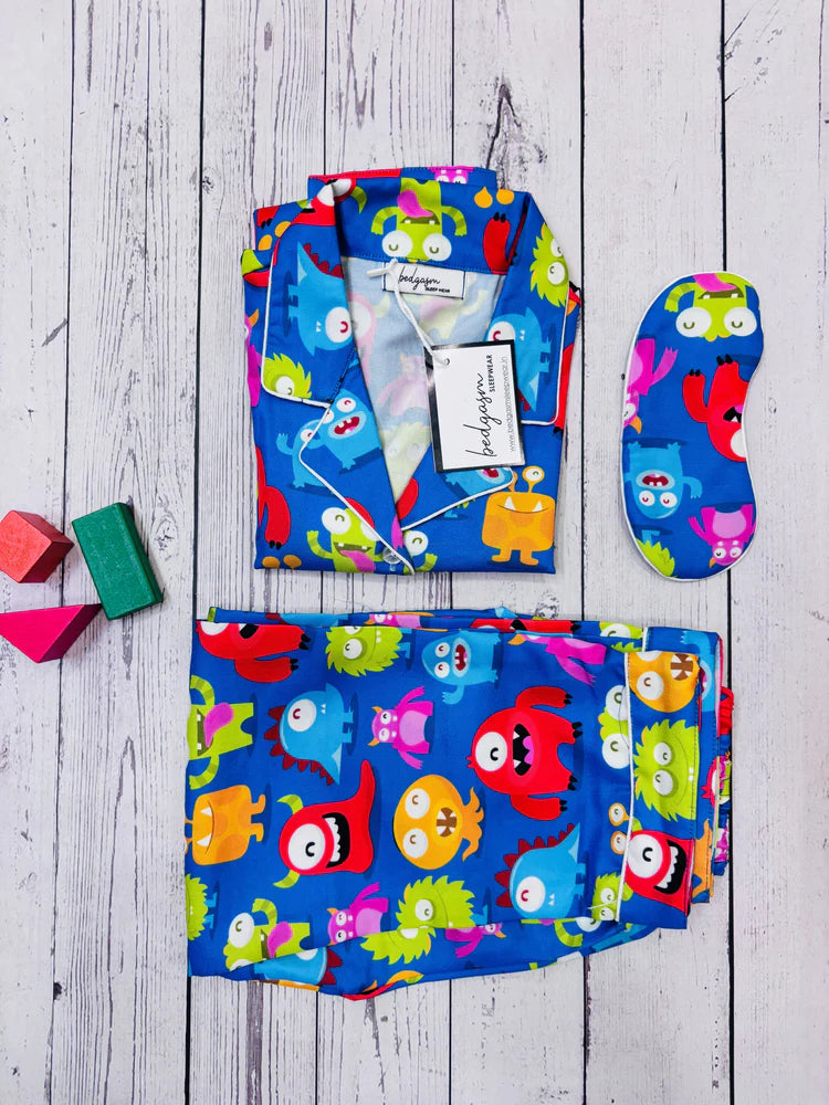 Load image into Gallery viewer, Happy Monster Kids Nightwear Set