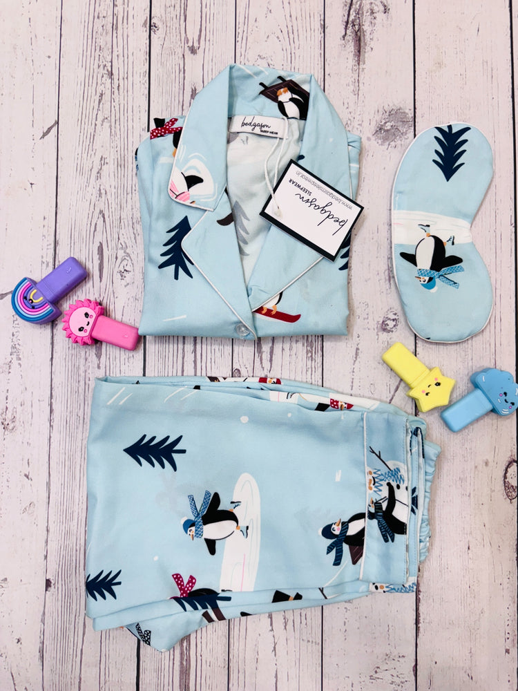 Load image into Gallery viewer, Penguin Surf Kids Nightwear Set