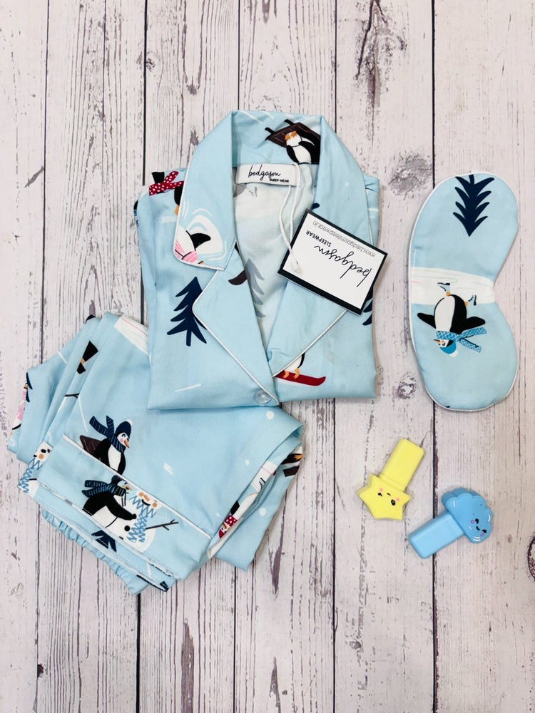 Load image into Gallery viewer, Penguin Surf Kids Nightwear Set