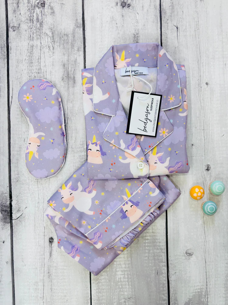 Load image into Gallery viewer, Dancing Unicorn Kids Nightwear Set