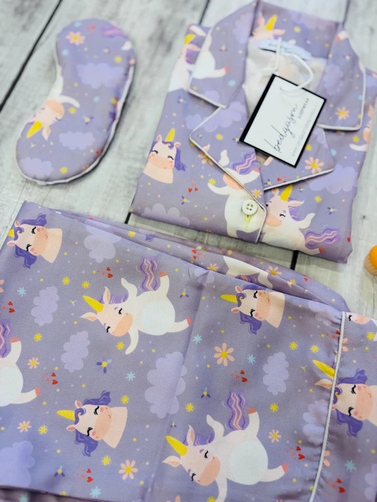 Load image into Gallery viewer, Dancing Unicorn Kids Nightwear Set