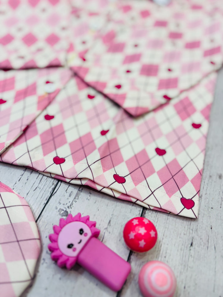 Load image into Gallery viewer, Gingham Heart Kids Nightwear Set