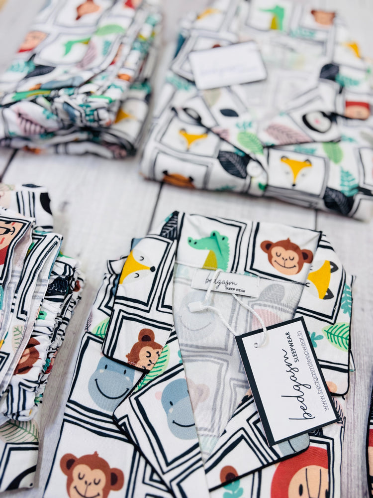 Load image into Gallery viewer, In the Zoo - Pajama Set Nightwear Set