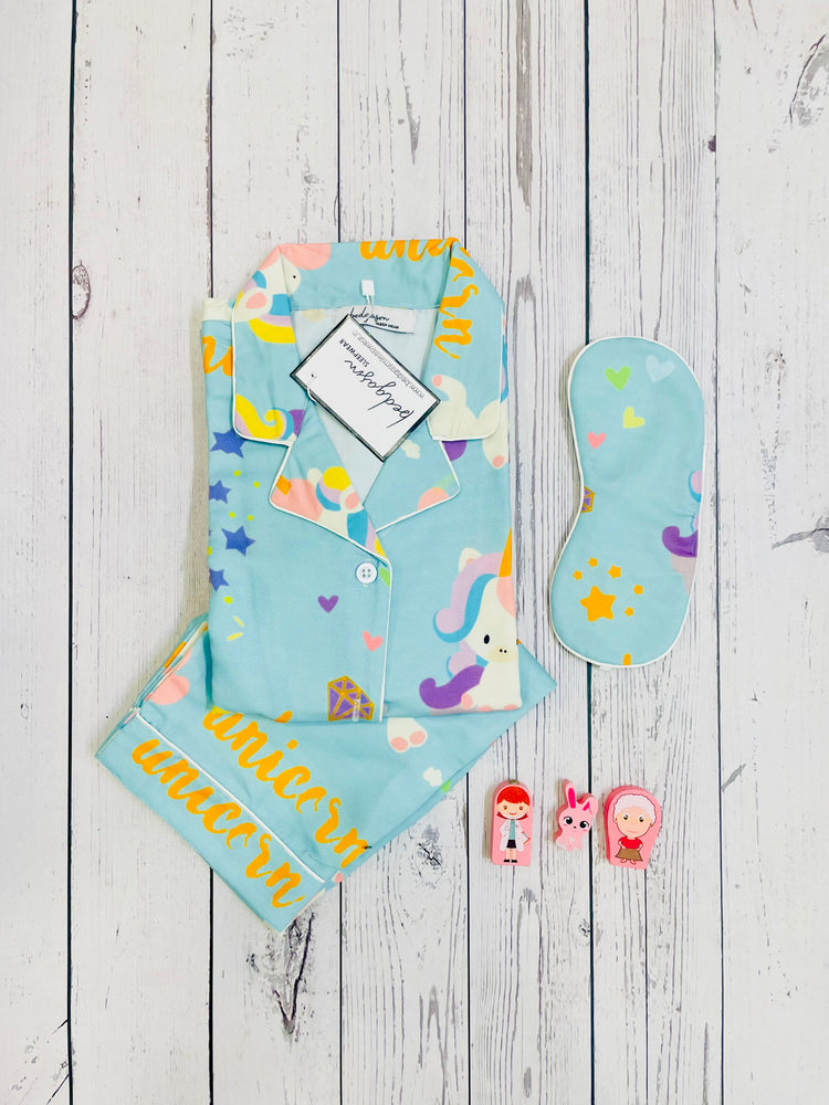 Load image into Gallery viewer, Starry Unicorn Kids Nightwear Set