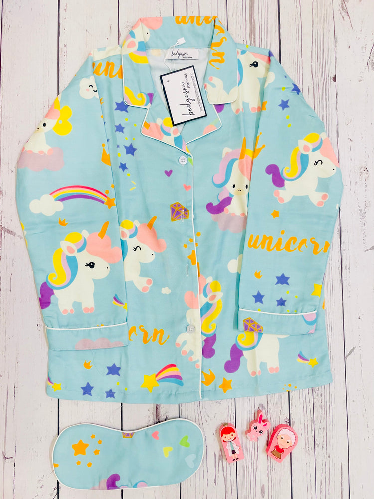 Load image into Gallery viewer, Starry Unicorn Kids Nightwear Set