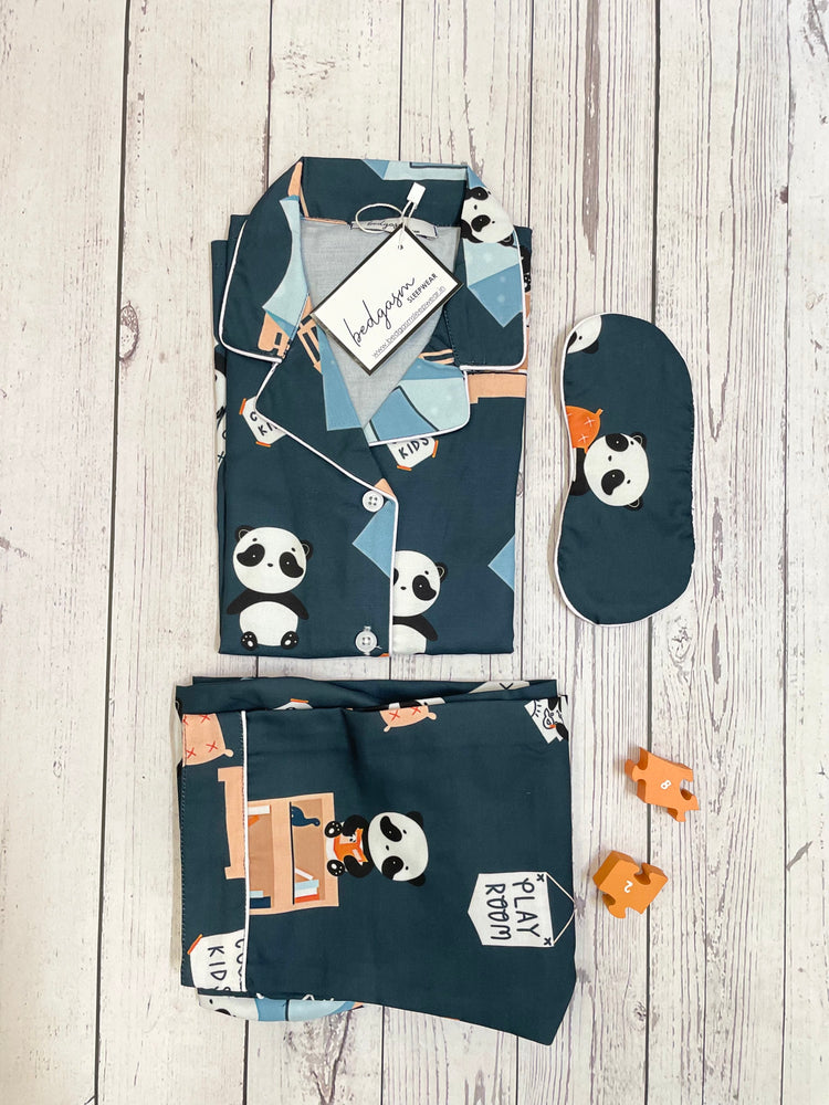 Load image into Gallery viewer, Panda went Camping Kids Nightwear Set