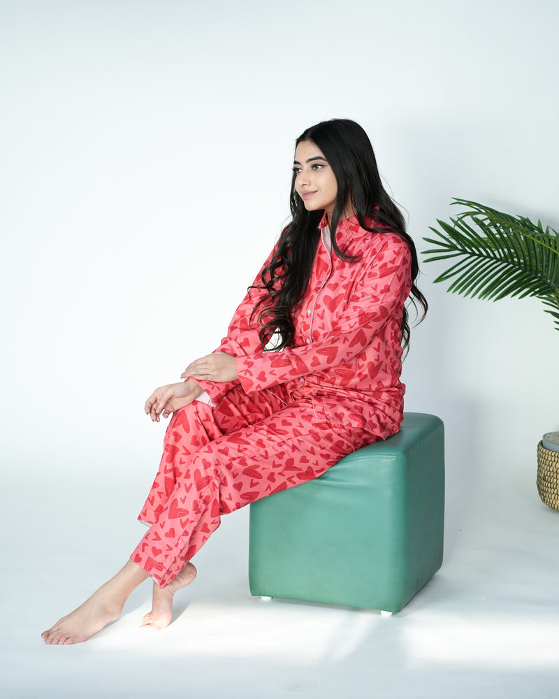 Load image into Gallery viewer, Red Heart Nightwear Set
