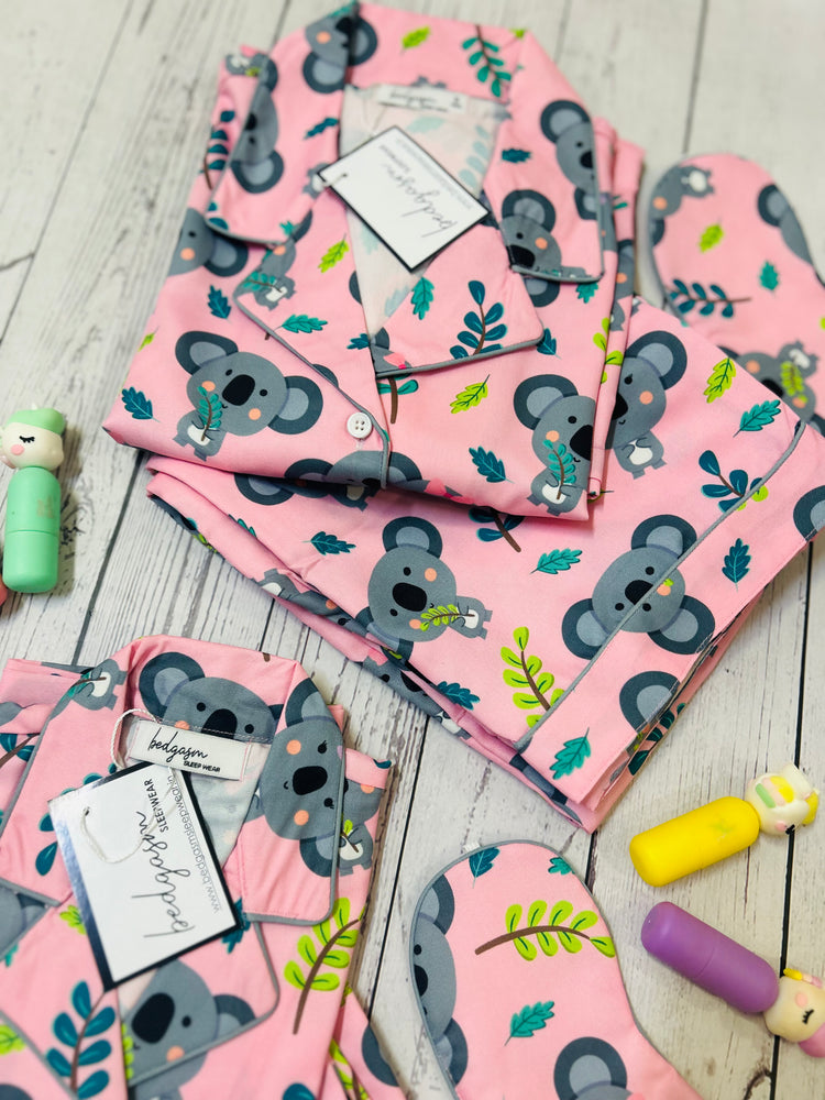 Load image into Gallery viewer, Koala in Pink Pajama Set Nightwear Set