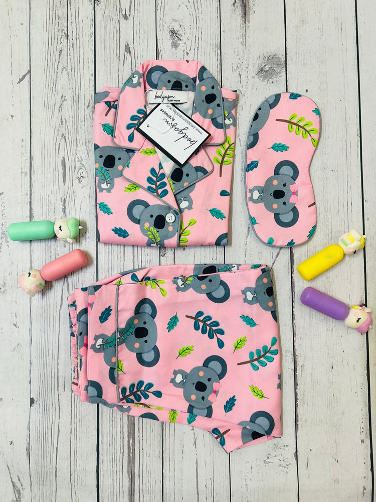 Load image into Gallery viewer, Koala in Pink Kids Nightwear Set