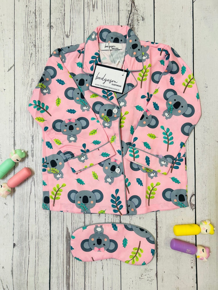 Load image into Gallery viewer, Koala in Pink Kids Nightwear Set
