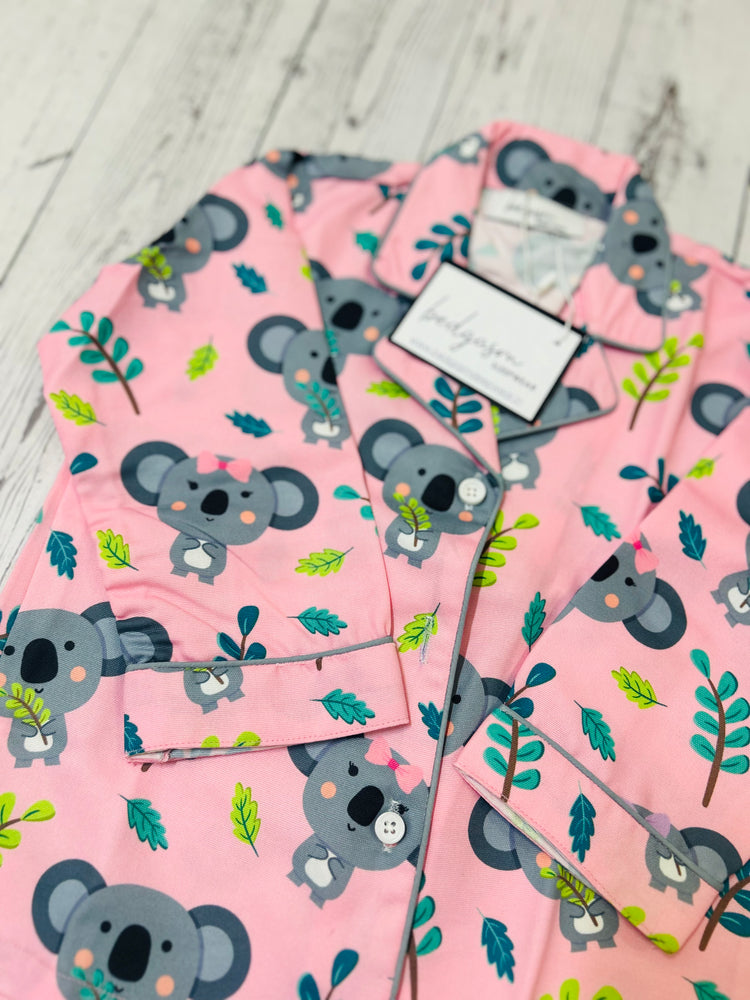 Load image into Gallery viewer, Koala in Pink Kids Nightwear Set