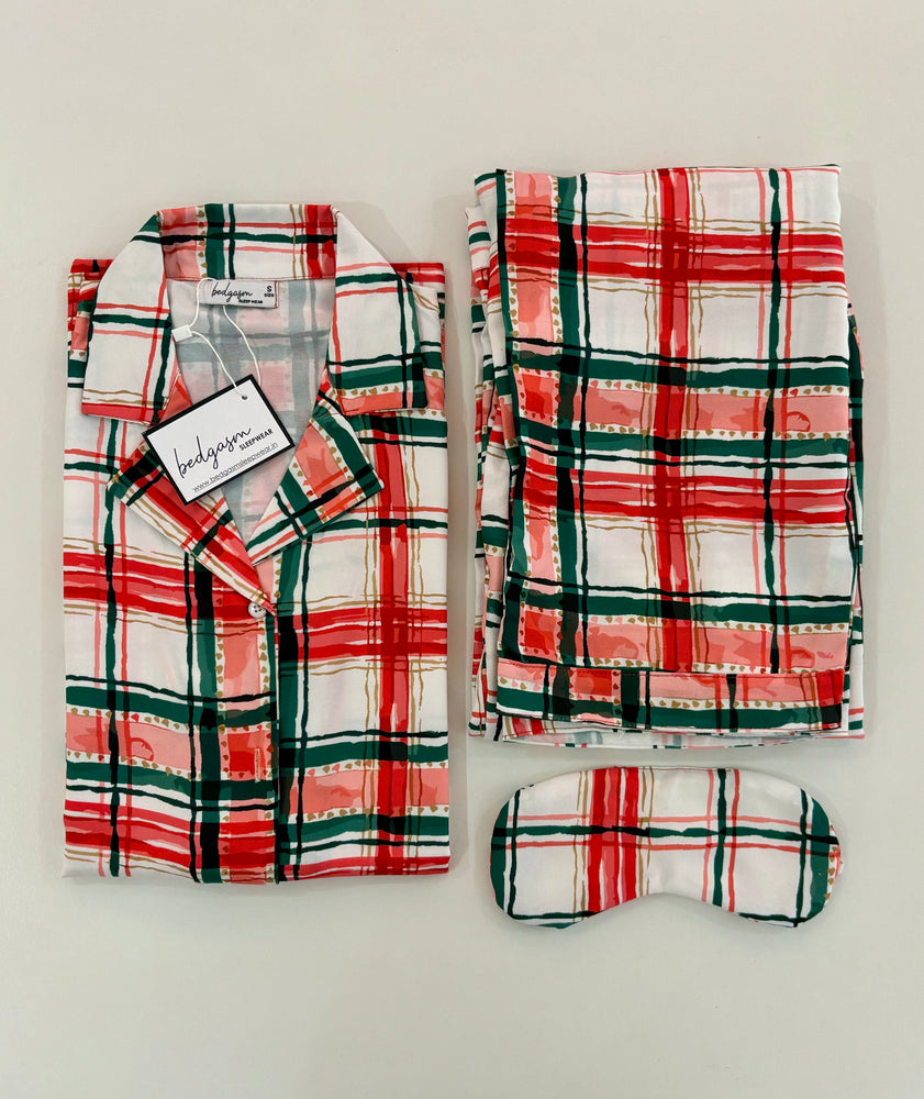 Load image into Gallery viewer, Cozy Plaid Dreams Nightwear Set