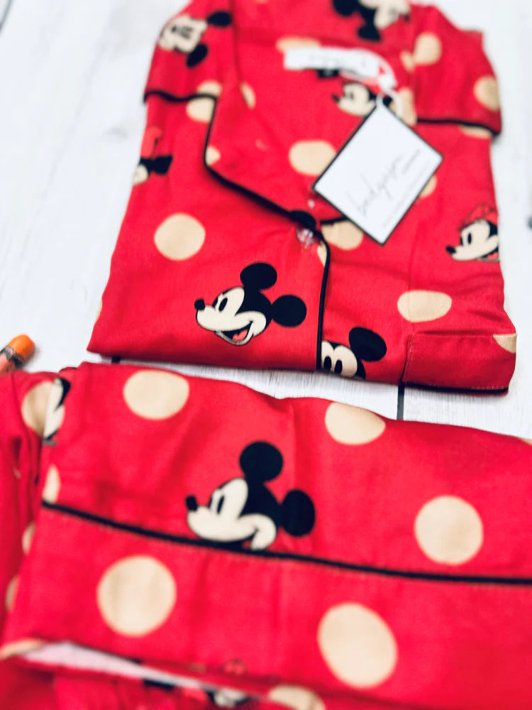 Load image into Gallery viewer, Polka Mickey Kids Nightwear Set