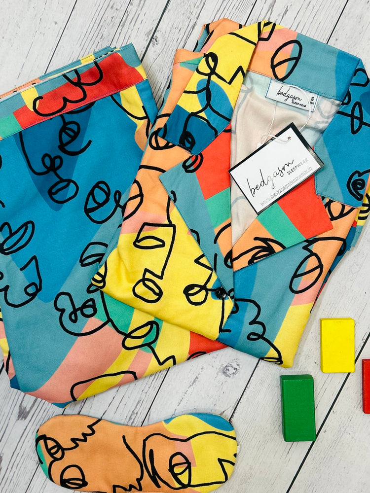 Load image into Gallery viewer, Abstract Multi Nightwear Set