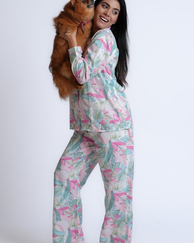 Load image into Gallery viewer, Paradise Petals - Pajama Set Nightwear Set