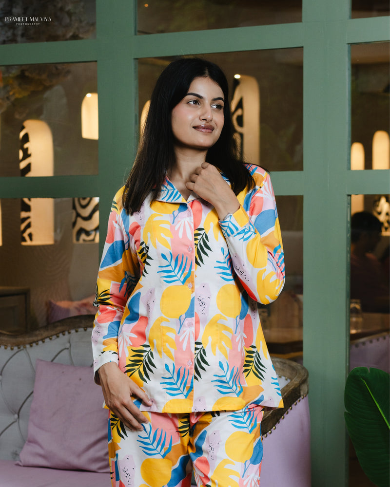 Load image into Gallery viewer, Yellow Meadow - Pajama set Nightwear Set