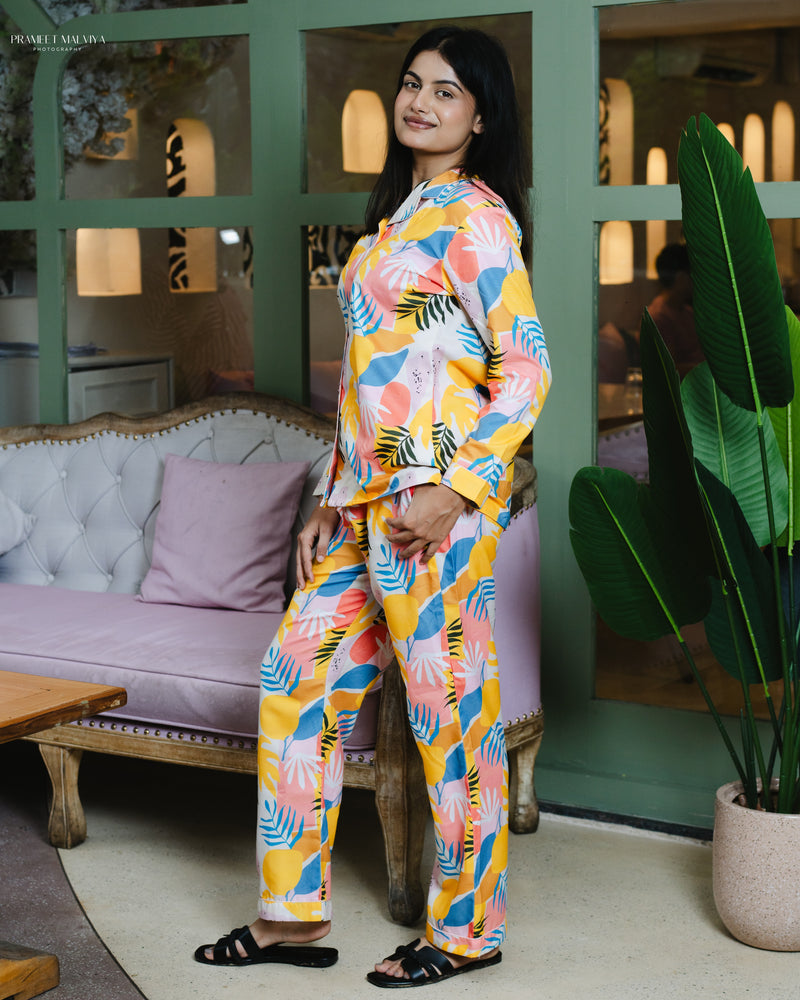 Load image into Gallery viewer, Yellow Meadow - Pajama set Nightwear Set