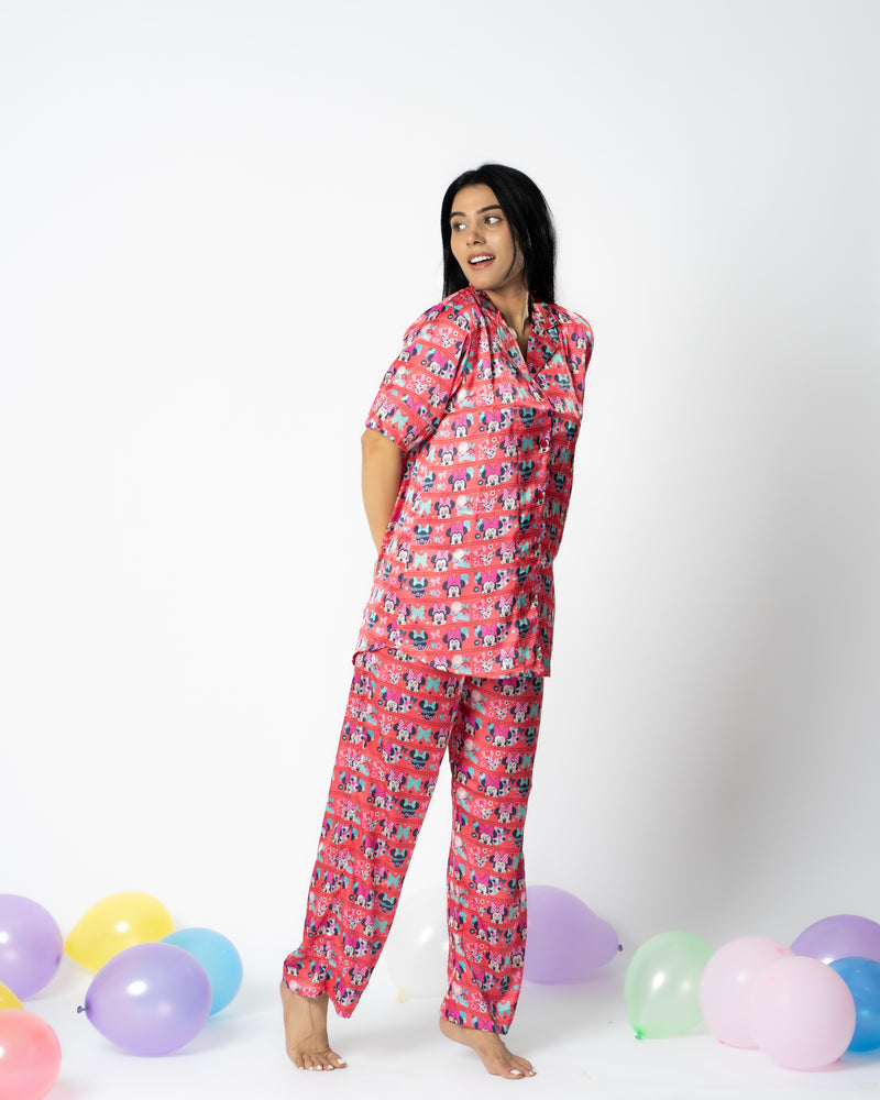 Load image into Gallery viewer, Paws & Play Satin Nightwear Set