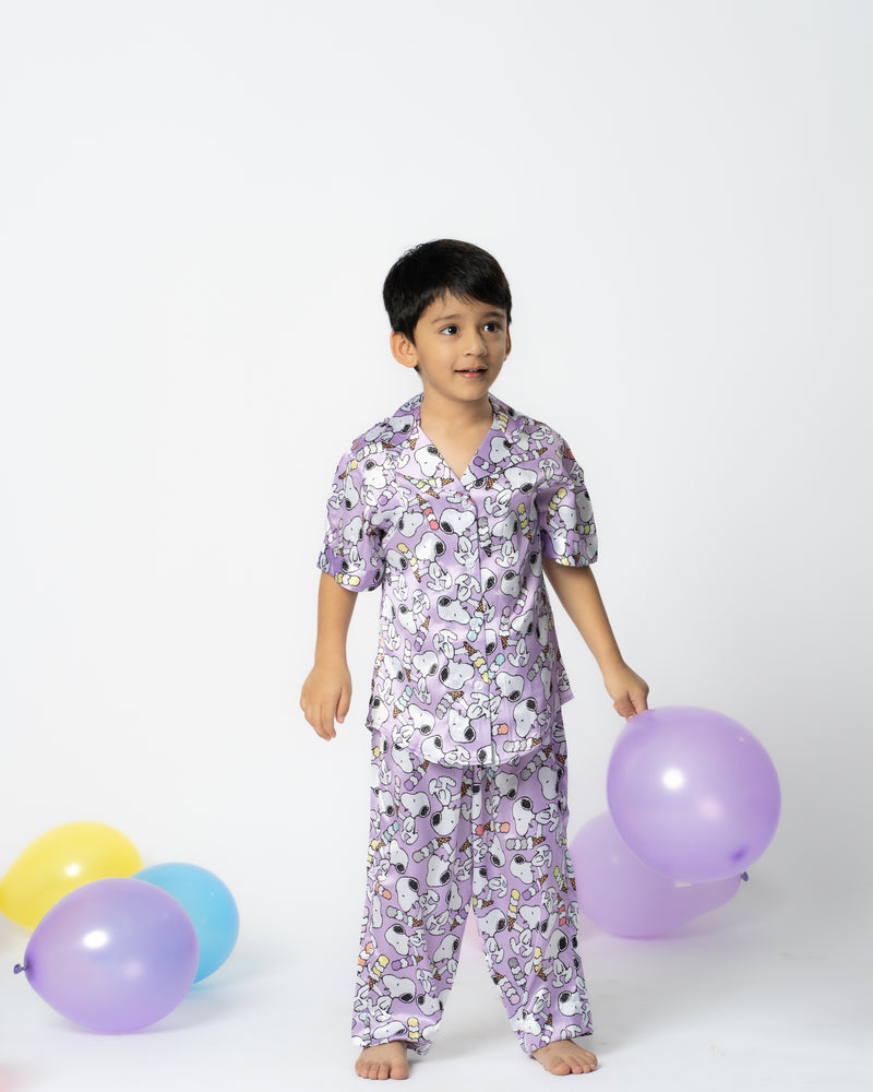 Load image into Gallery viewer, Snoopy Satin Pajama set Nightwear Set