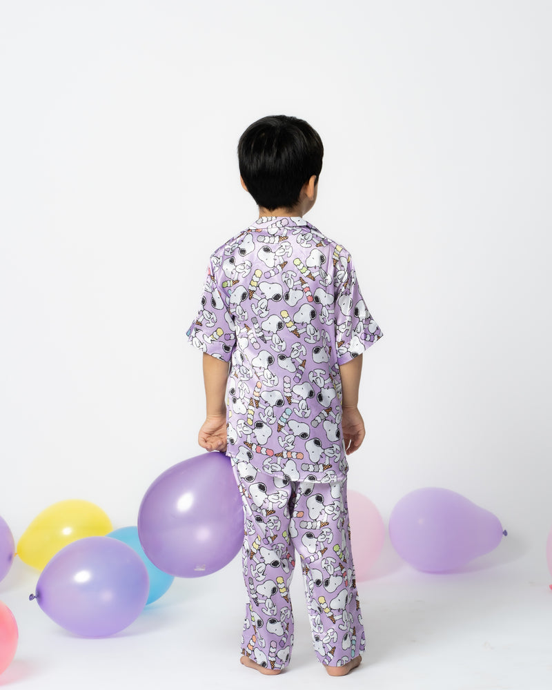 Load image into Gallery viewer, Snoopy Satin Pajama set Nightwear Set