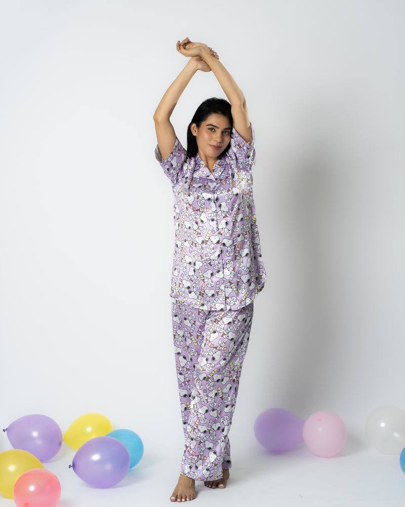 Load image into Gallery viewer, Snoopy Satin Nightwear Set