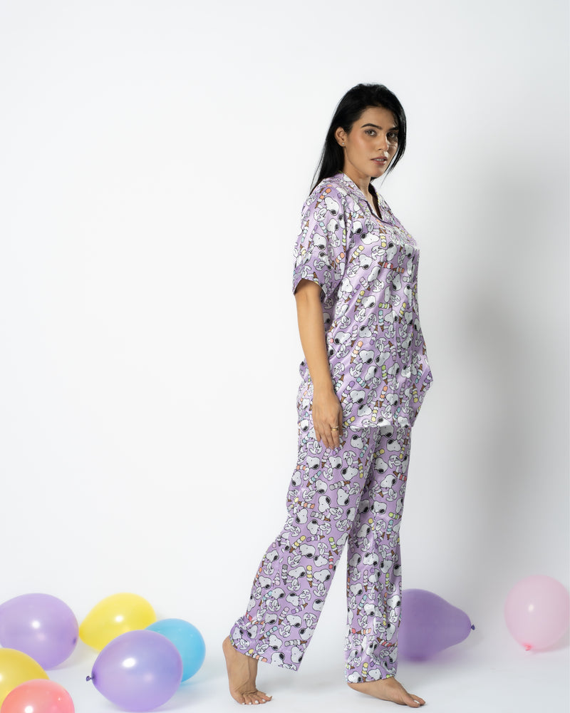 Load image into Gallery viewer, Snoopy Satin Nightwear Set