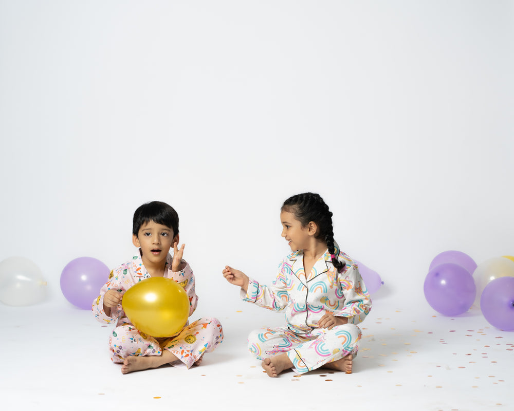 Load image into Gallery viewer, Rainbow Frolic Kids Nightwear Set