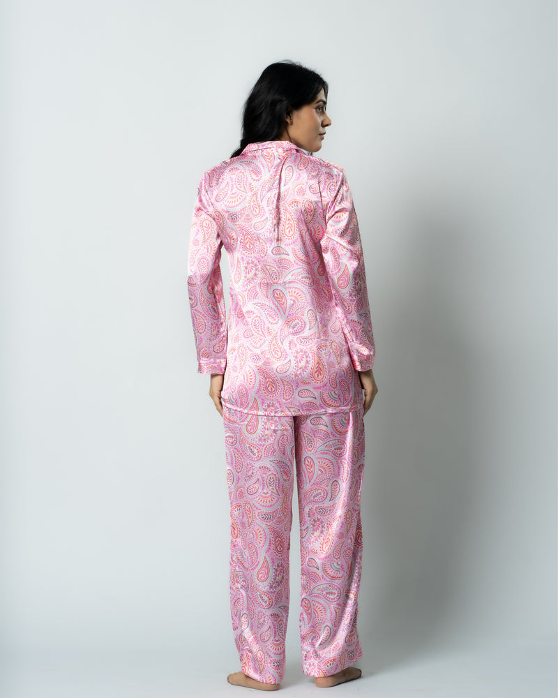 Load image into Gallery viewer, Rosey Reverie Satin Women Nightwear Set