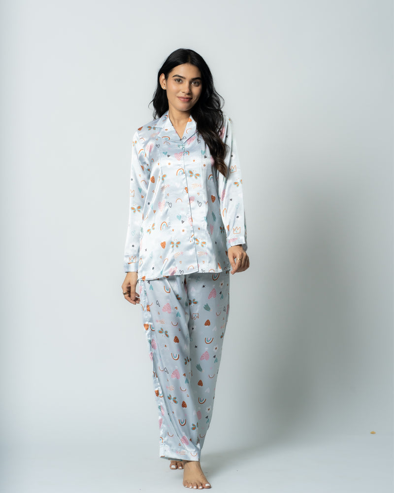 Load image into Gallery viewer, Butterfly Bliss Satin Nightwear Set