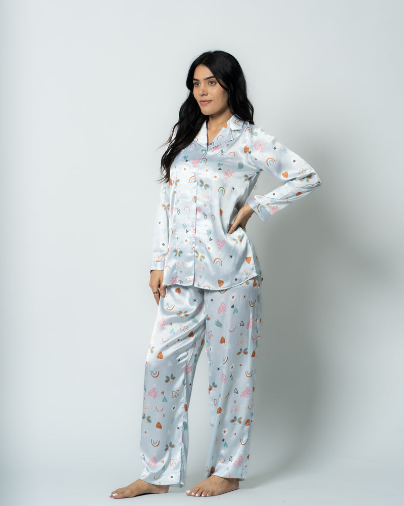 Load image into Gallery viewer, Butterfly Bliss Satin Nightwear Set
